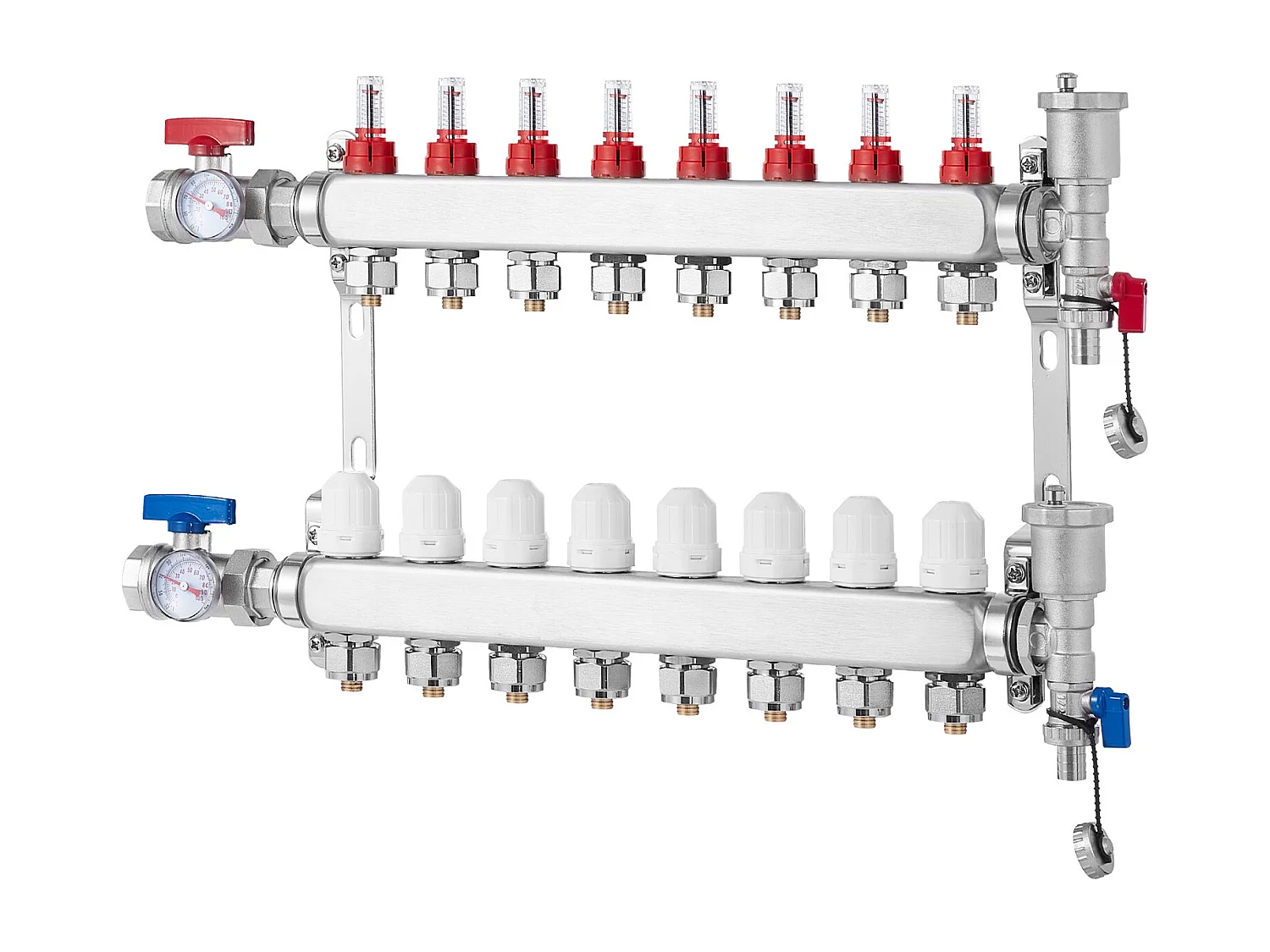 Collettore PEX a 8 Rami SucceBuy per Riscaldamento a Pavimento con Adattatori 2.54/5.08cm
