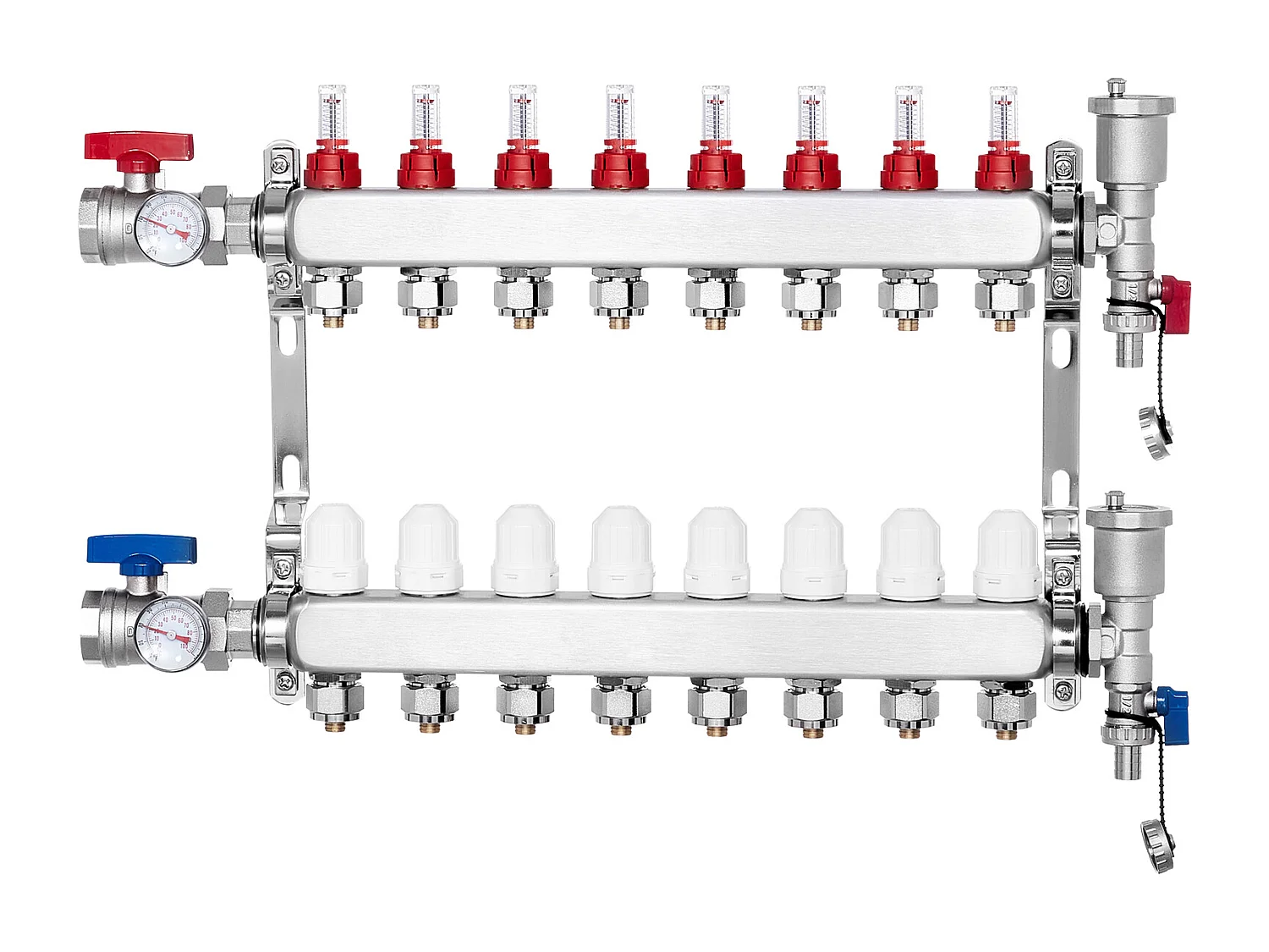 Collettore PEX a 8 Rami SucceBuy per Riscaldamento a Pavimento con Adattatori 2.54/5.08cm