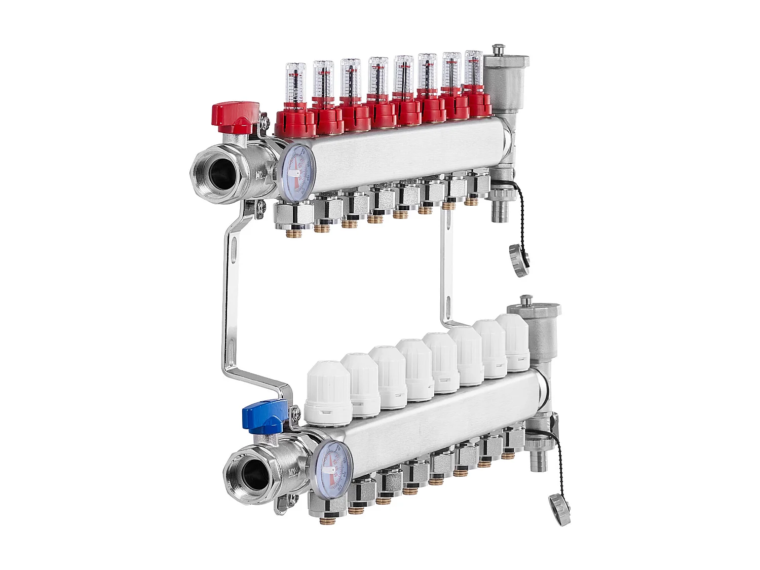 Collettore PEX a 8 Rami SucceBuy per Riscaldamento a Pavimento con Adattatori 2.54/5.08cm