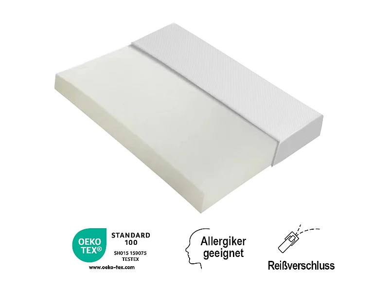 Komfortmatratze - 140 x 200 cm - mit Antirutschpartikeln - atmungsaktiv und langlebig - Schaumstoff - weiß