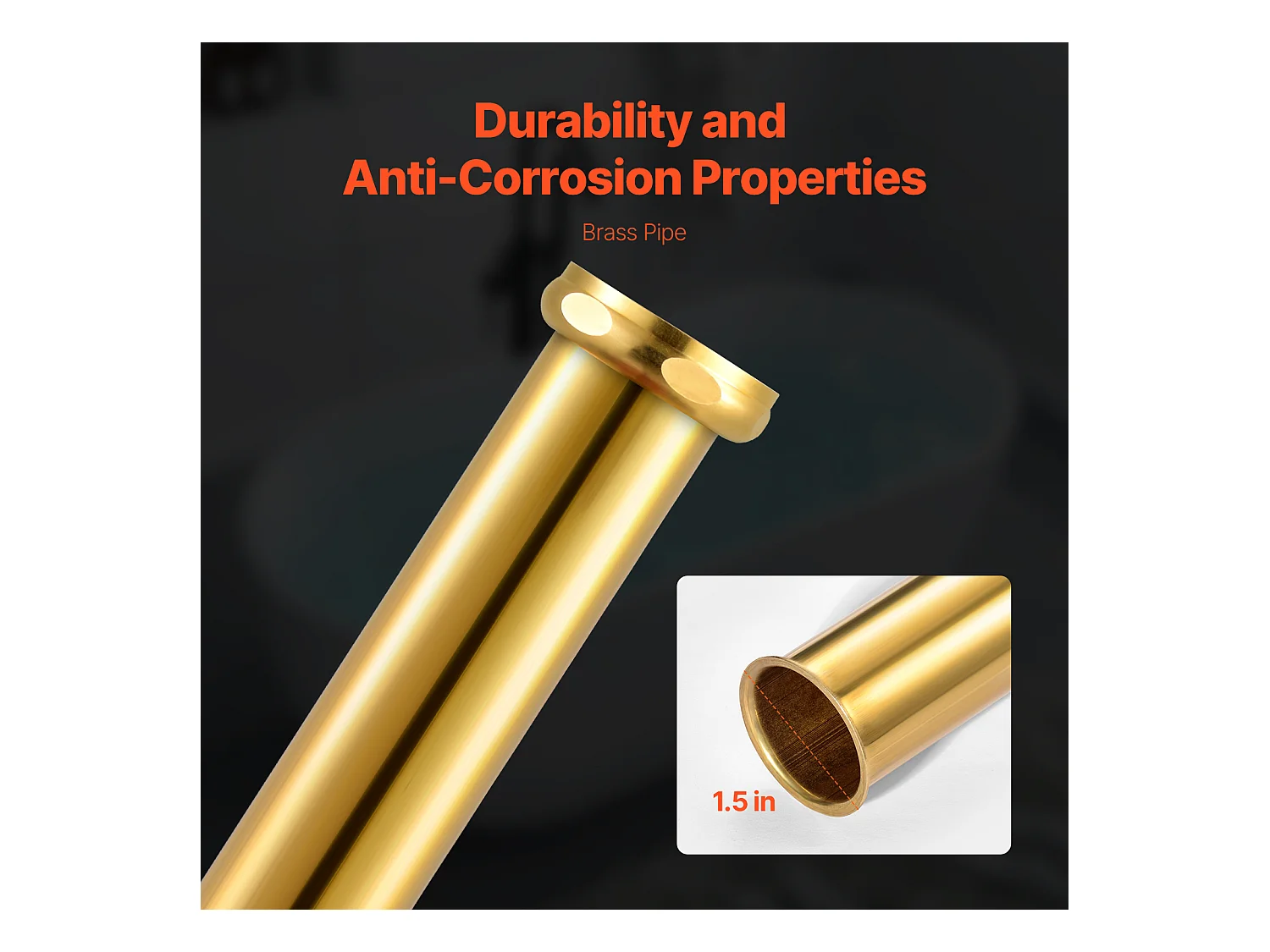 Kit de Desagüe para Bañera Independiente SucceBuy, Con Adaptador y 2 Tubos de Escape de Latón