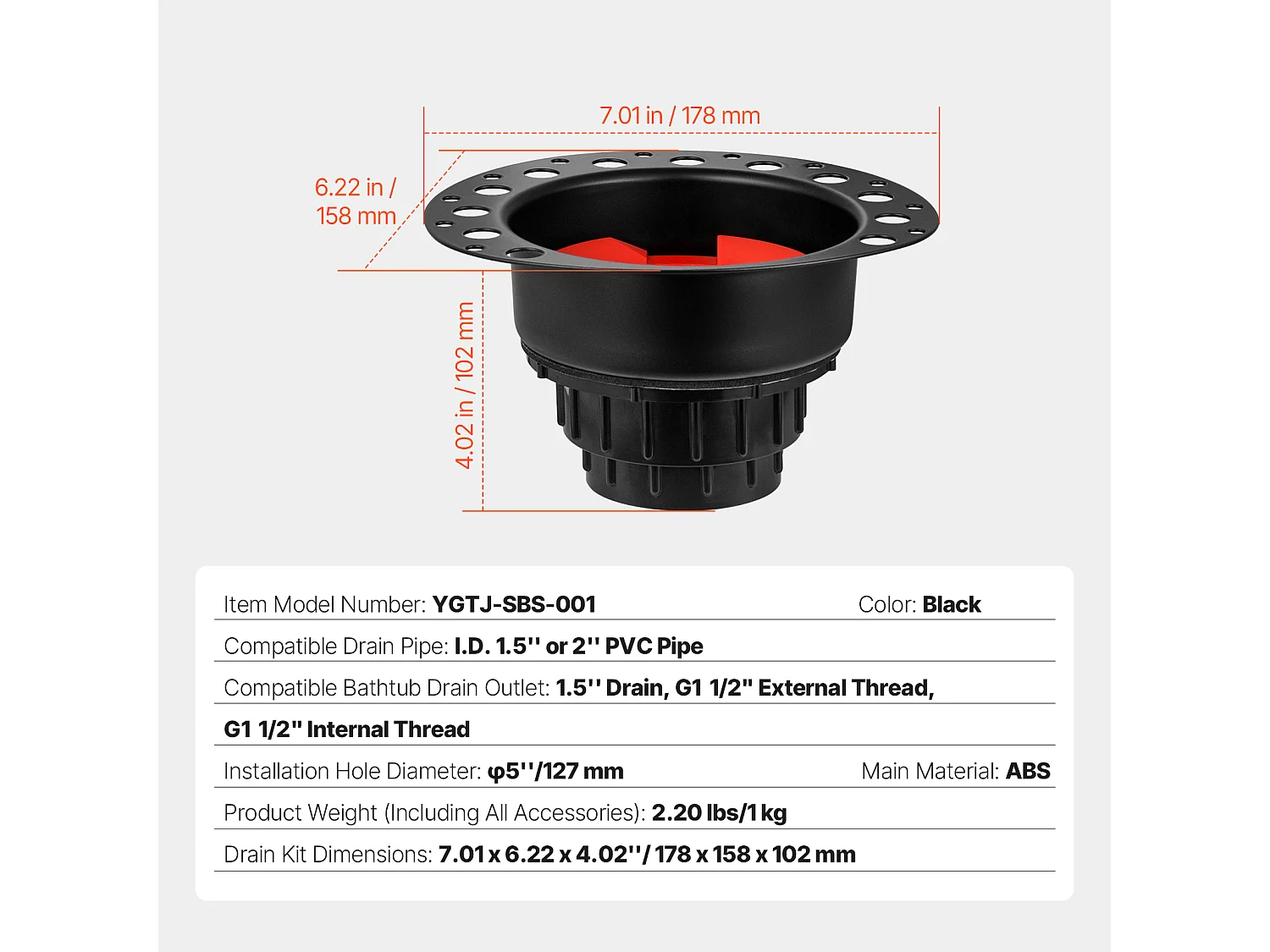 Kit de Vidange de Baignoire Autoportante SucceBuy, Avec Adaptateur et 2 Tuyaux d'Échappement en Laiton