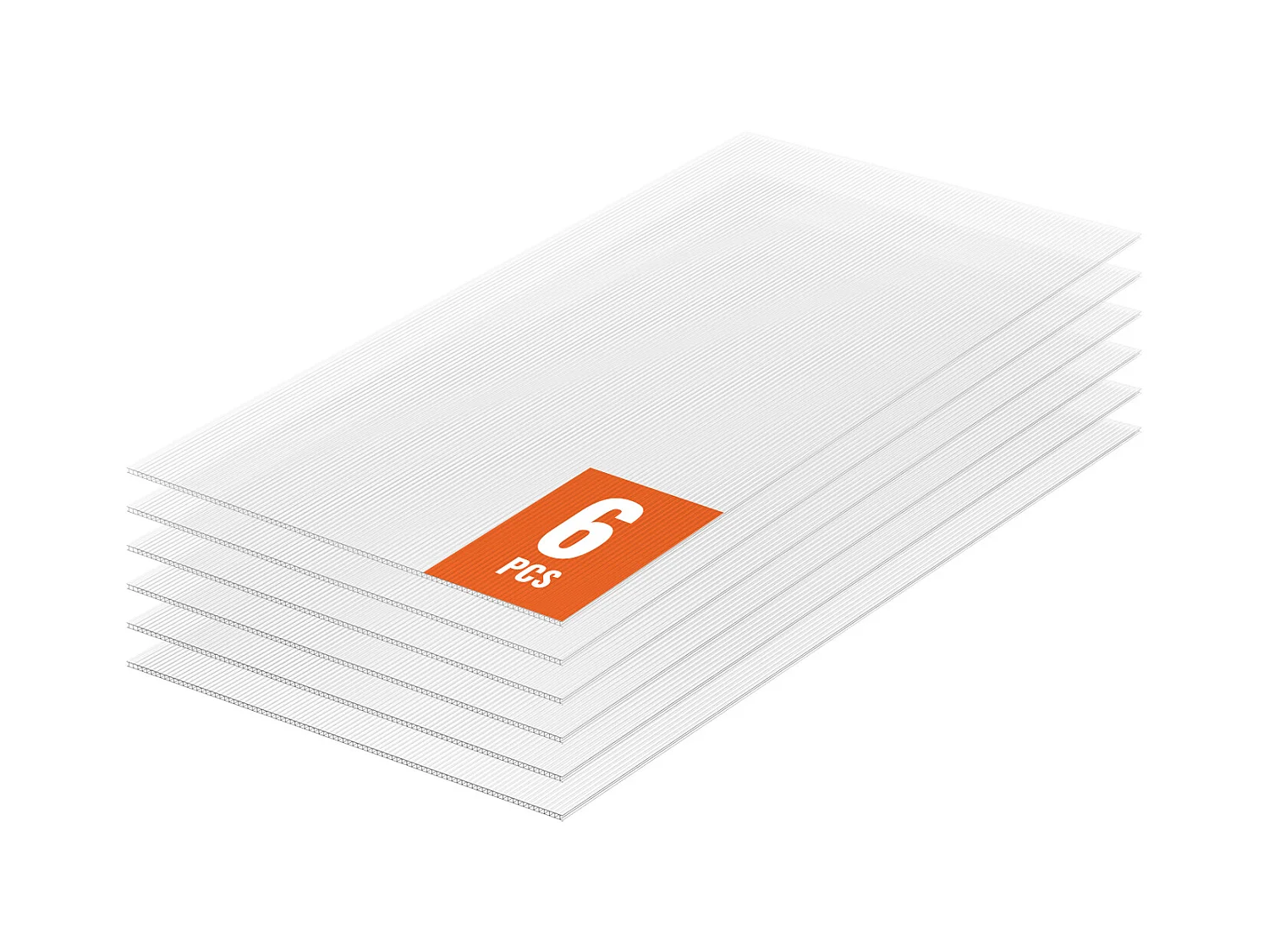 Panneaux de Serre SucceBuy en Polycarbonate Lot de 6, 61cm X 122 cm X 0.4 cm, Feuilles de Toit, Protection UV, Imperméable, Résistance aux Chocs pour Jardin