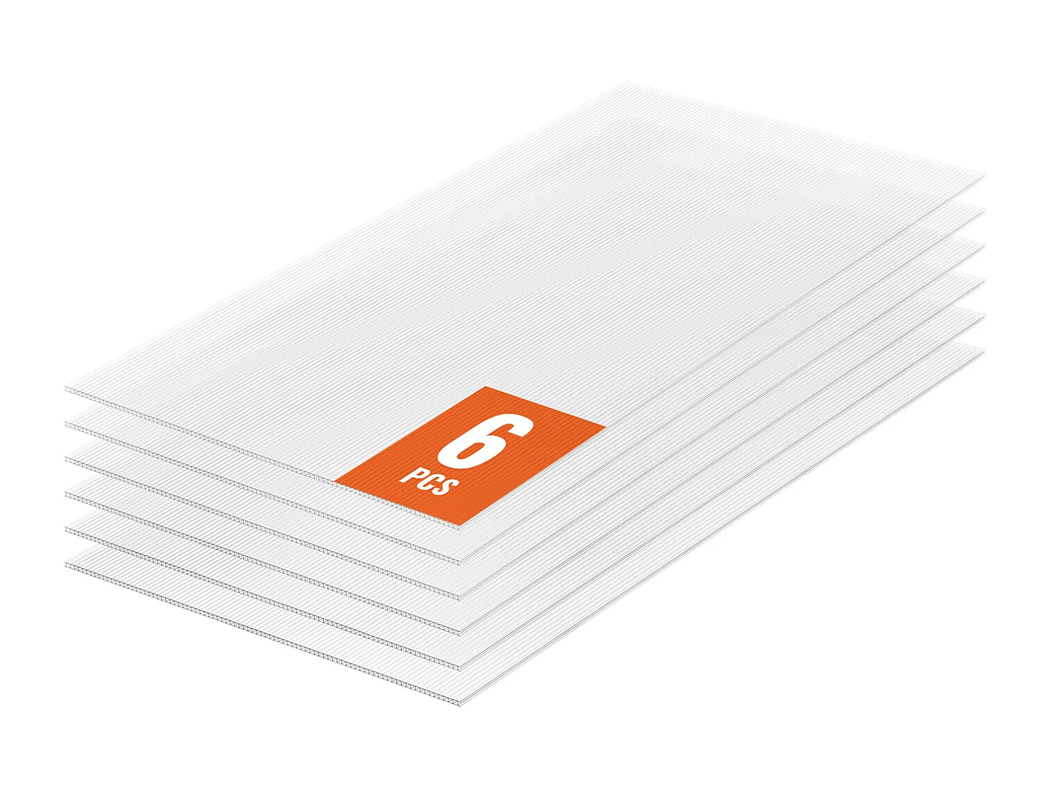 Panneaux de Serre SucceBuy en Polycarbonate Lot de 6, 61cm X 122 cm X 0.4 cm, Feuilles de Toit, Protection UV, Imperméable, Résistance aux Chocs pour Jardin