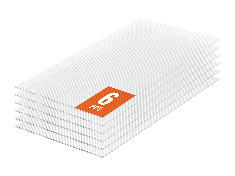 Painéis de Estufa SucceBuy de Policarbonato Lote de 6, 61cm X 122 cm X 0.4 cm, Chapas de Telhado, Proteção UV, Impermeável, Resistente a Impactos para Jardim