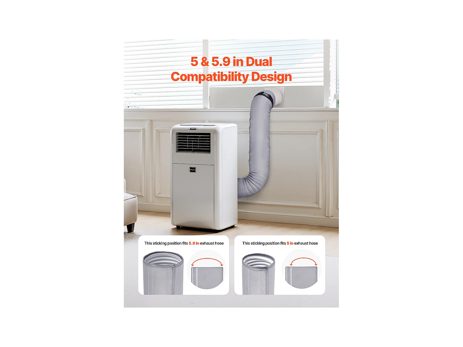 Housse de Protection pour Tuyau de Climatiseur SucceBuy, Manchon Isolant pour Climatiseur Portable, Ajustement Universel