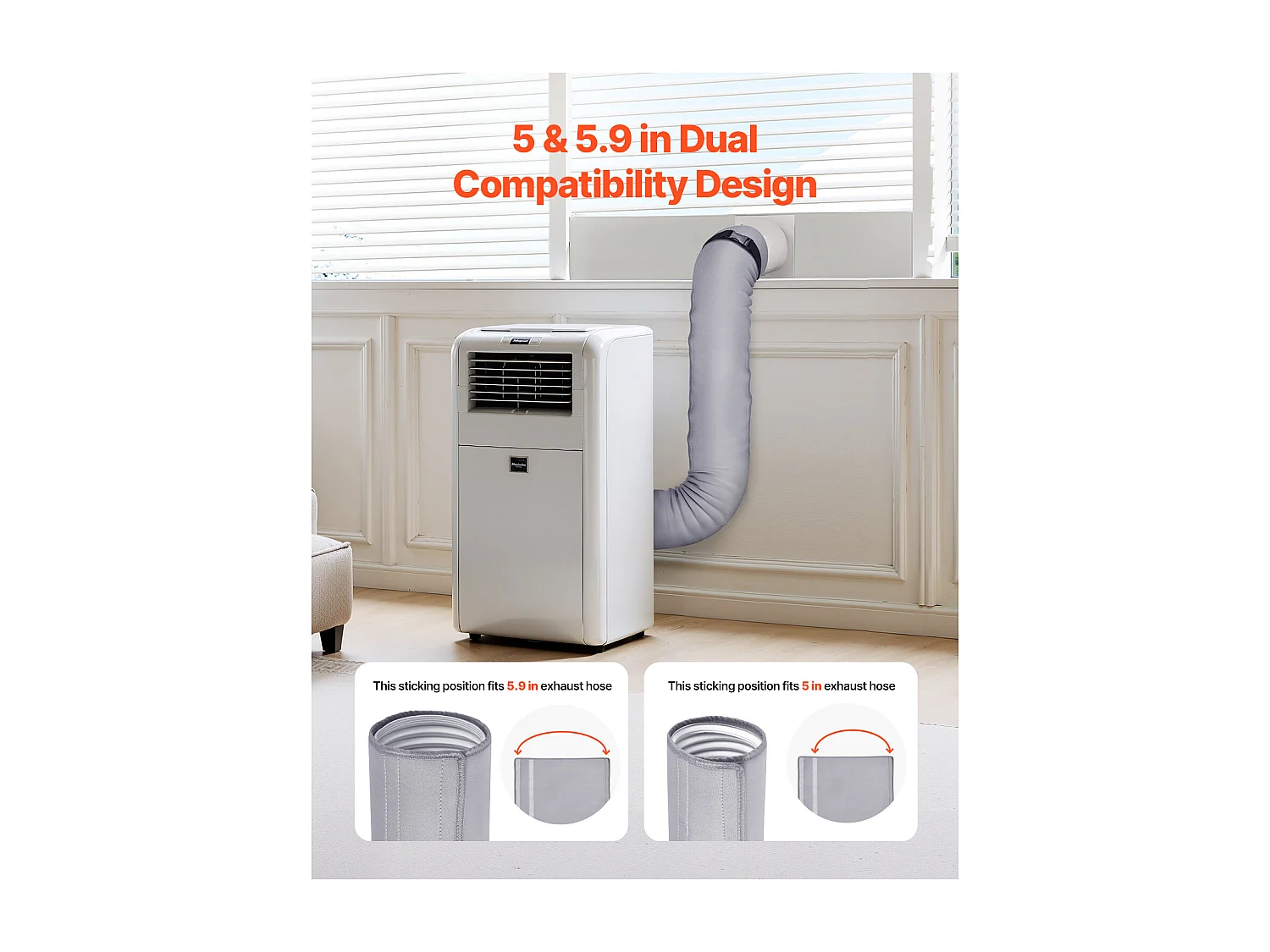 Housse de Protection pour Tuyau de Climatiseur SucceBuy, Manchon Isolant pour Climatiseur Portable, Ajustement Universel