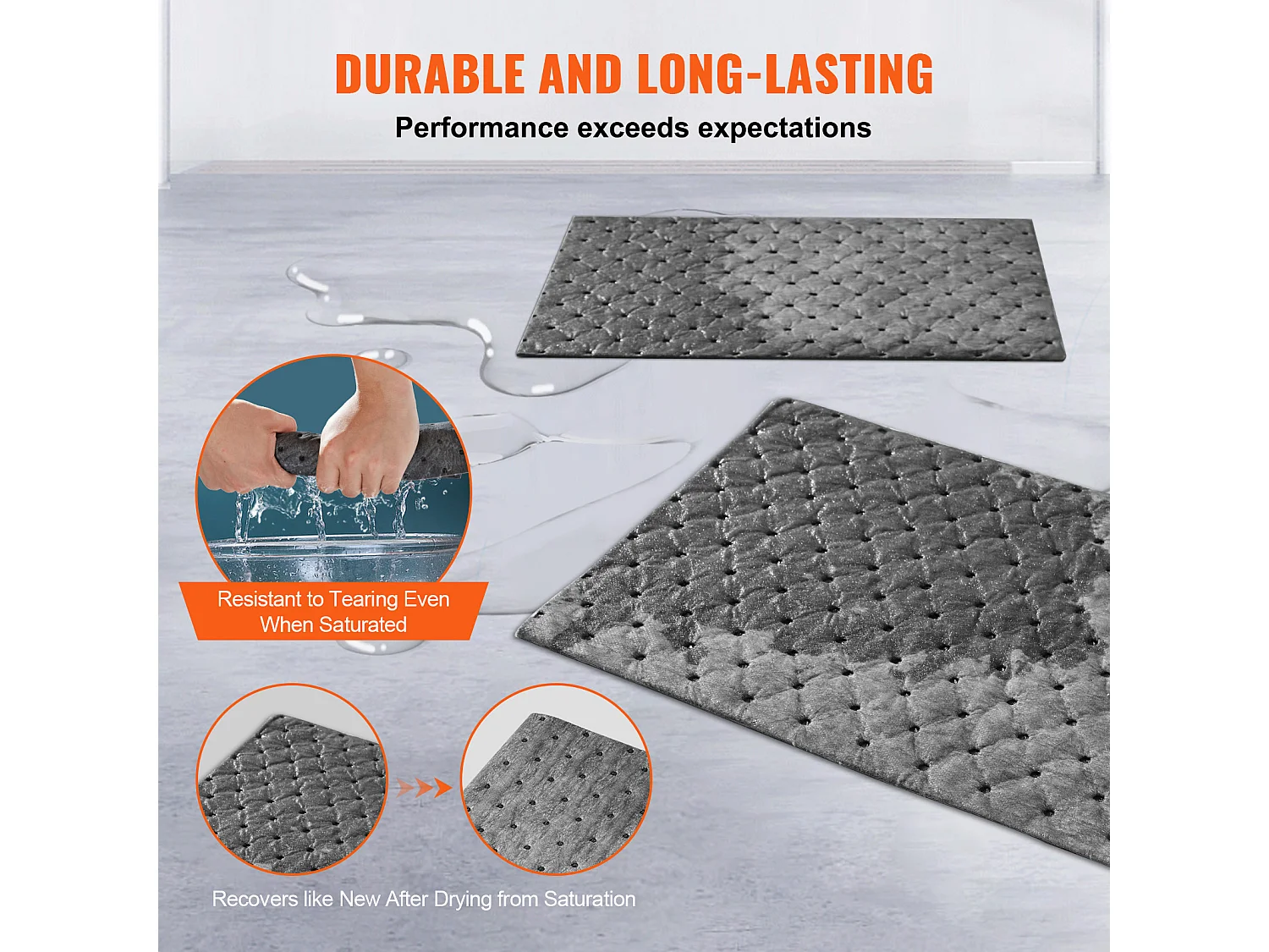 Tampons Absorbants Anti-Déversement SucceBuy, 250x330 mm, 11,4 L, Universels, 100 Pièces