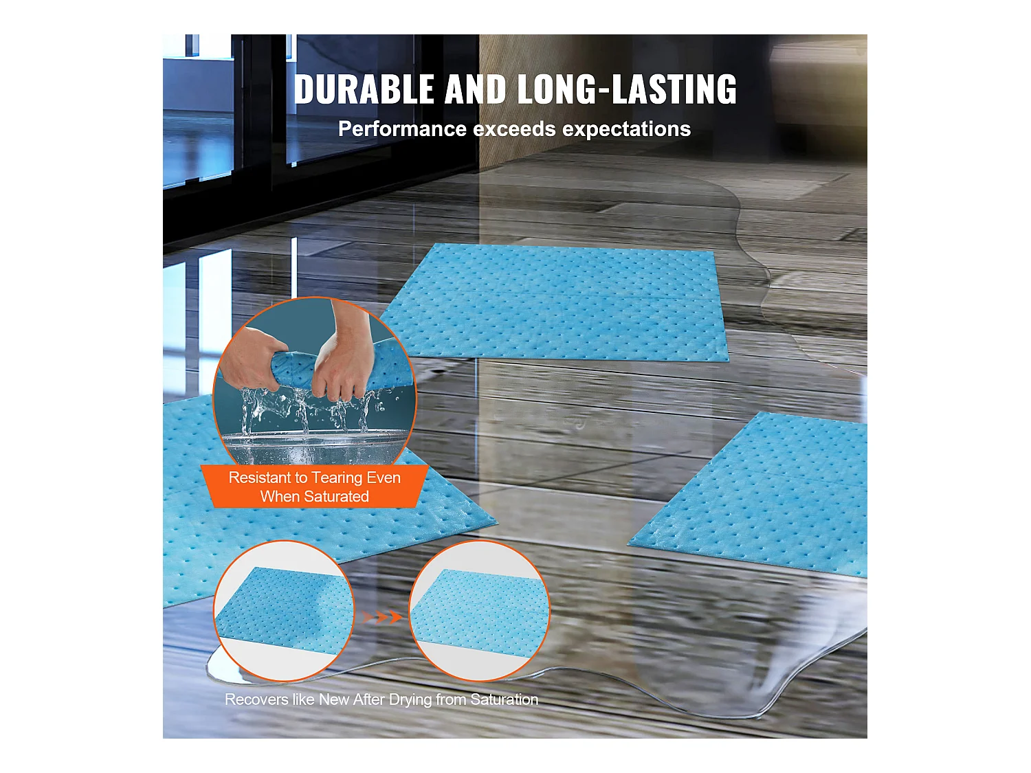 Tampons Absorbants Anti-Déversement SucceBuy, 480x380 mm, Tapis Absorbant l'Eau, 30 Pièces