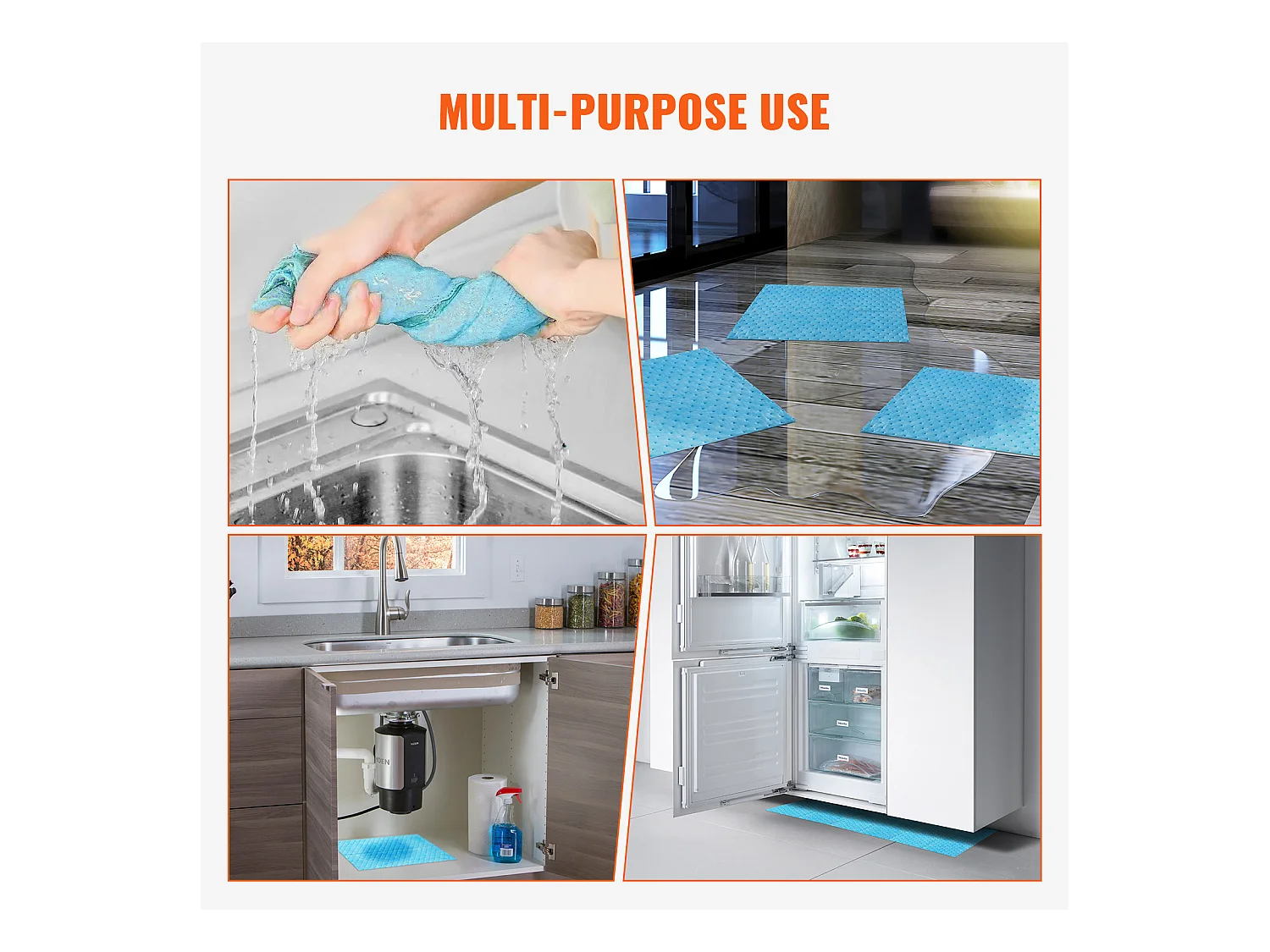 Tampons Absorbants Anti-Déversement SucceBuy, 480x380 mm, Tapis Absorbant l'Eau, 30 Pièces