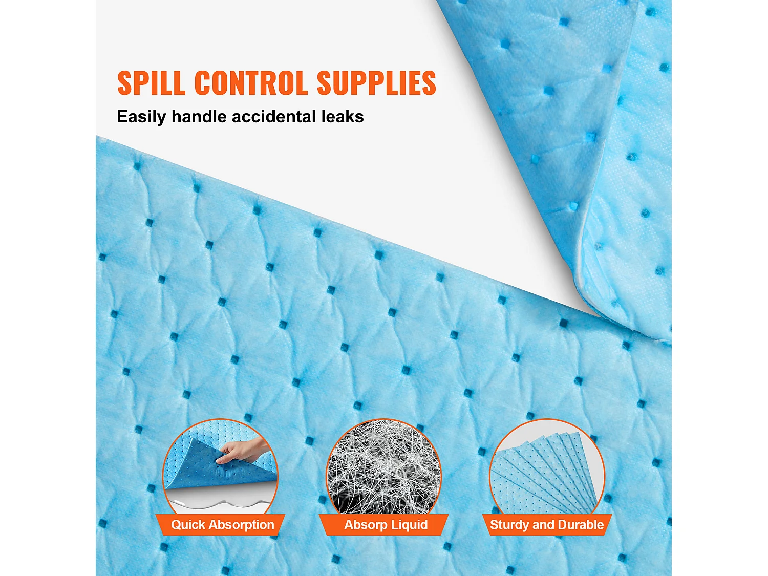 Tampons Absorbants Anti-Déversement SucceBuy, 480x380 mm, Tapis Absorbant l'Eau, 30 Pièces
