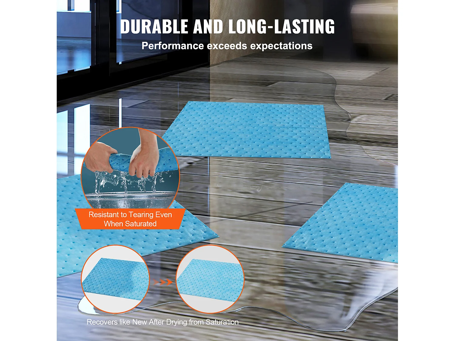 Tampons Absorbants Anti-Déversement SucceBuy, 480x380 mm, Tapis Absorbant l'Eau, 30 Pièces