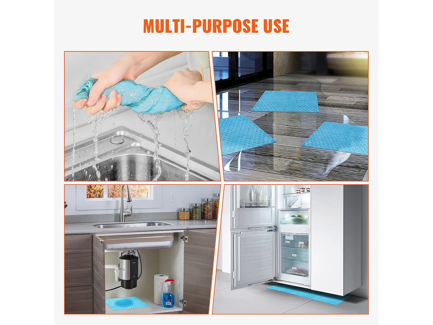 Tampons Absorbants Anti-Déversement SucceBuy, 480x380 mm, Tapis Absorbant l'Eau, 30 Pièces