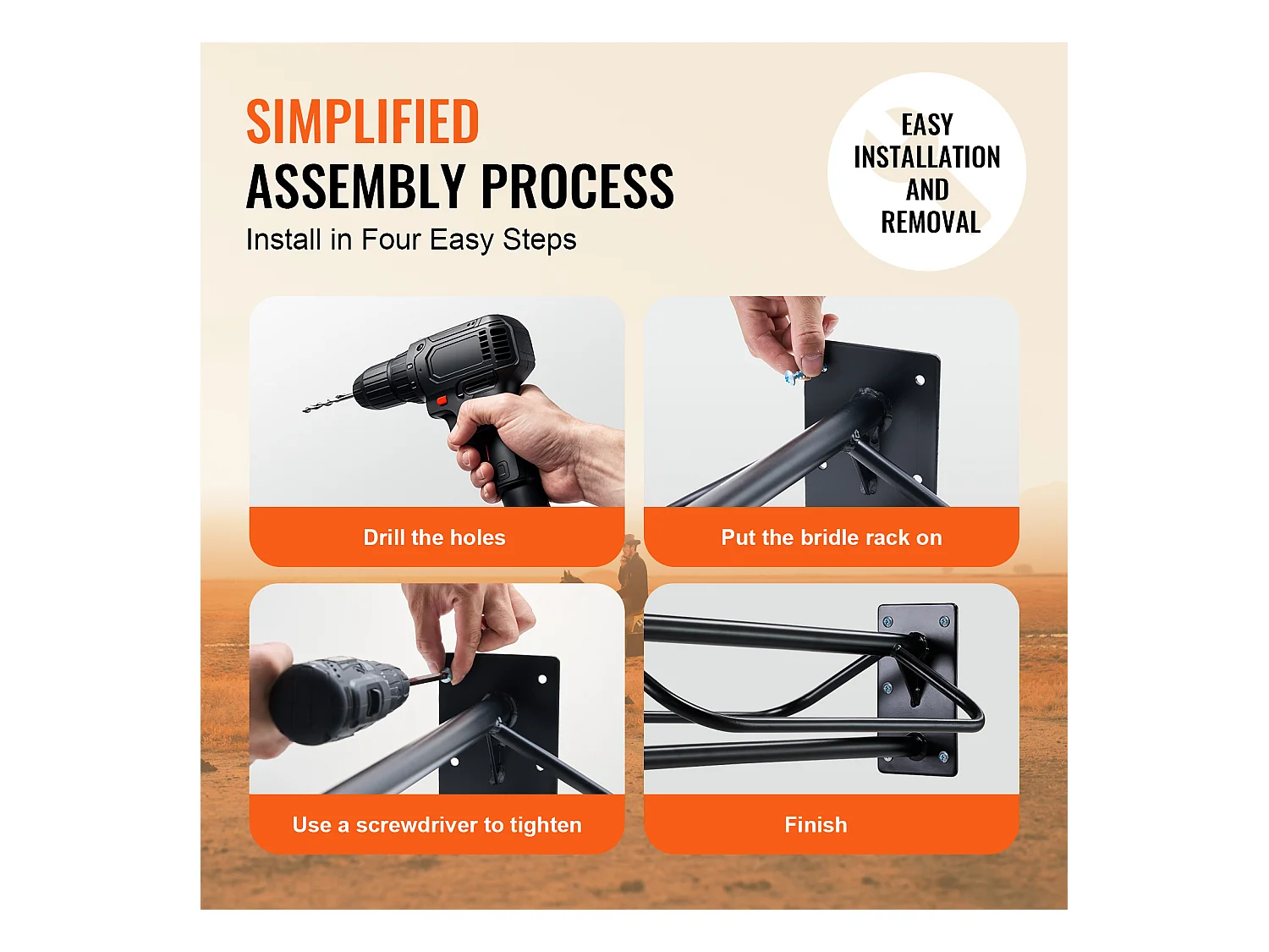 Support Mural de Selle SucceBuy, Lot de 2, avec Barre de Protection, Noir, en Acier au Ccarbone, pour Garages, Écuries ou Vestiaires