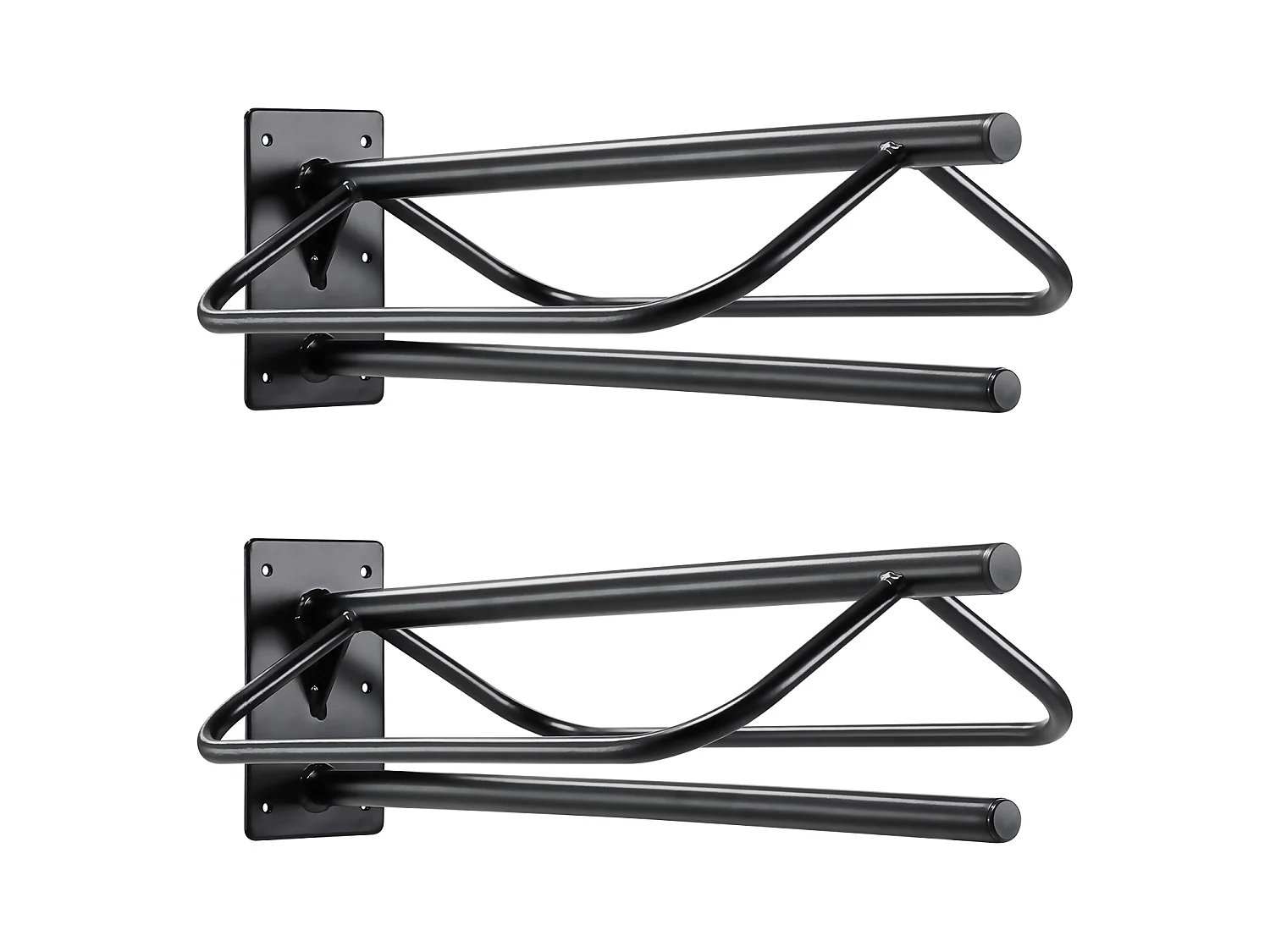 Support Mural de Selle SucceBuy, Lot de 2, avec Barre de Protection, Noir, en Acier au Ccarbone, pour Garages, Écuries ou Vestiaires