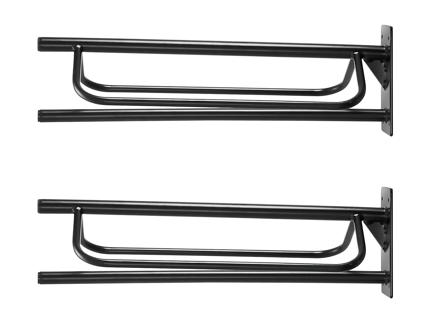 Support Mural de Selle SucceBuy, Lot de 2, avec Barre de Protection, Noir, en Acier au Ccarbone, pour Garages, Écuries ou Vestiaires