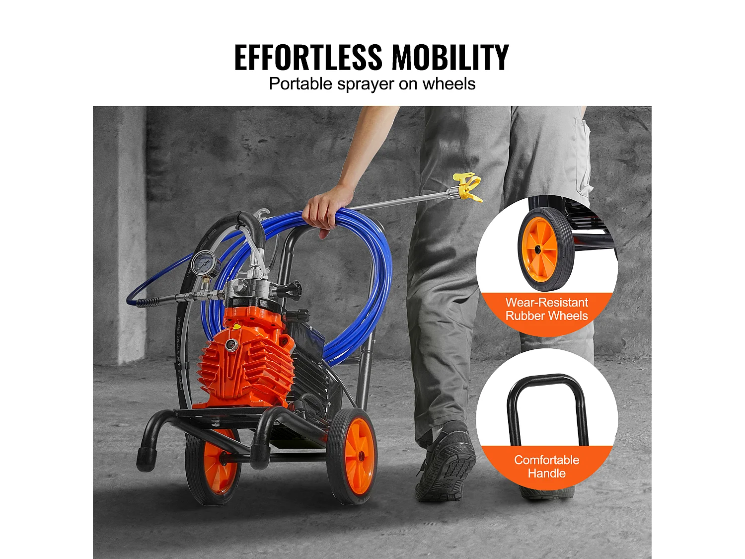 Pulvérisateur de Peinture Sans Air SucceBuy, Pulvérisateur Sans Air de Peinture à Diaphragme, 900 W 1800 psi, pour Usage Domestique