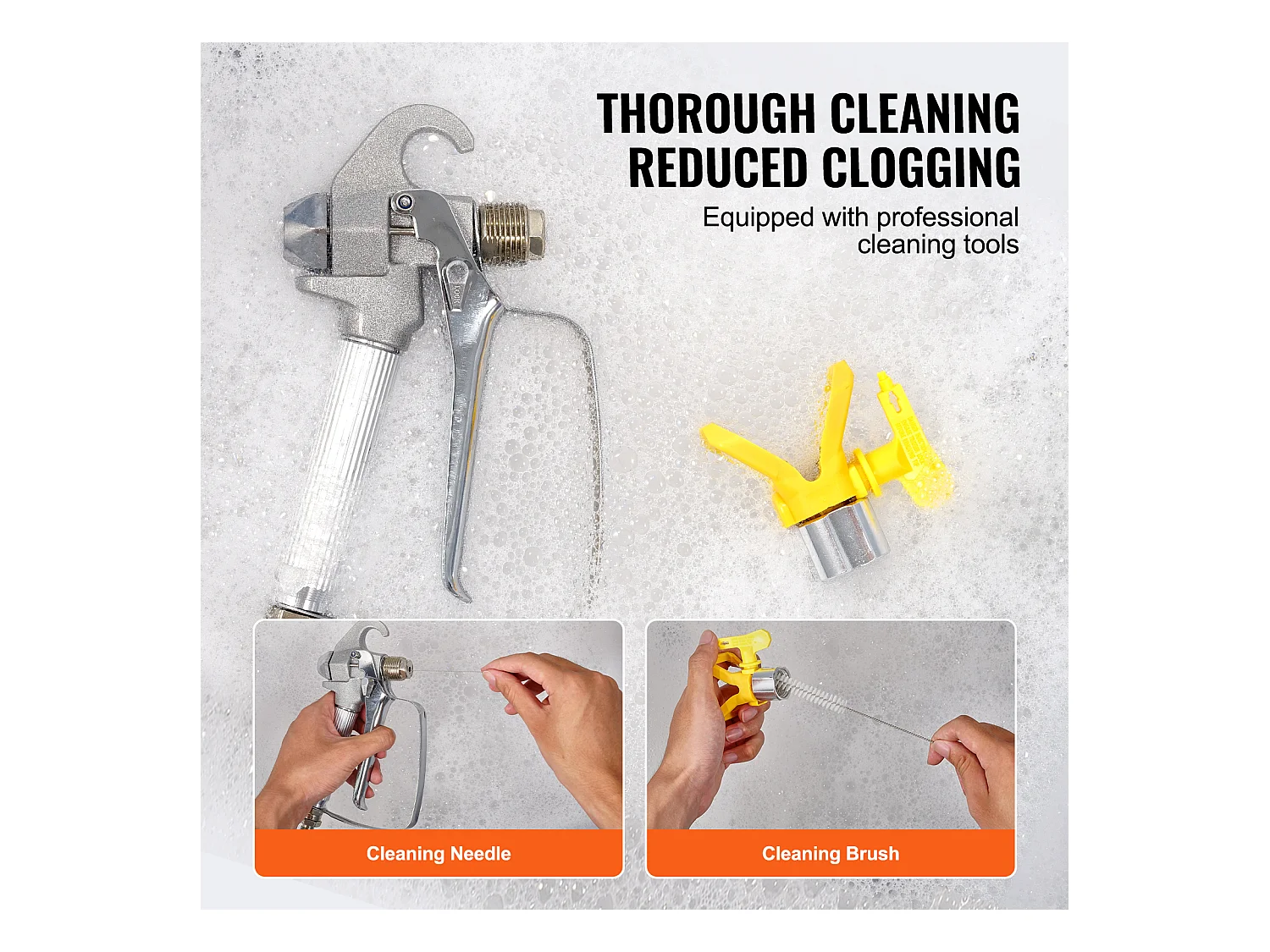 Spruzzatore per Vernice Senza Compressore SucceBuy, Spruzzatore Senza Compressore per Vernice a Diaphragma, 1700 W 3000 psi, per Uso Domestico