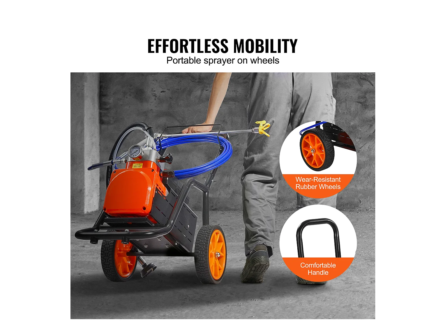 Pulvérisateur de Peinture Sans Air SucceBuy, Pulvérisateur Sans Air de Peinture à Diaphragme, 1700 W 3000 psi, pour Usage Domestique