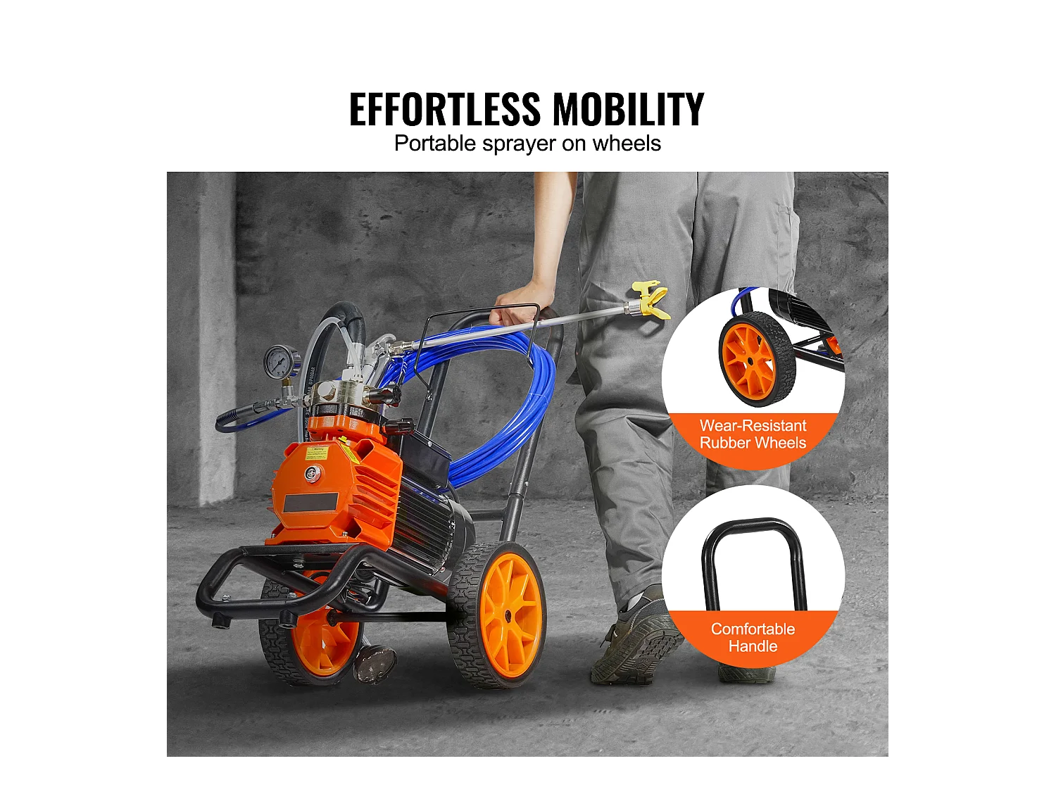 Spruzzatore per Vernice Senza Compressore SucceBuy, Spruzzatore Senza Compressore per Vernice a Diaphragma, 1100 W 2000 psi, per Uso Domestico