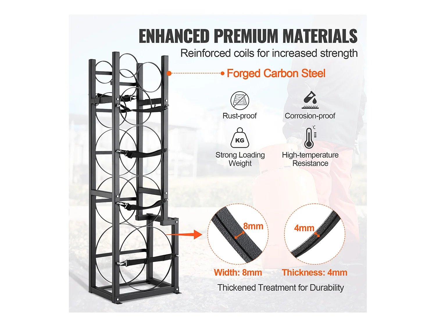 Support de Réservoir de Réfrigérant SucceBuy, Support de 1 x 23 kg + 2 x 13,6 kg + 3 Petits Réservoirs