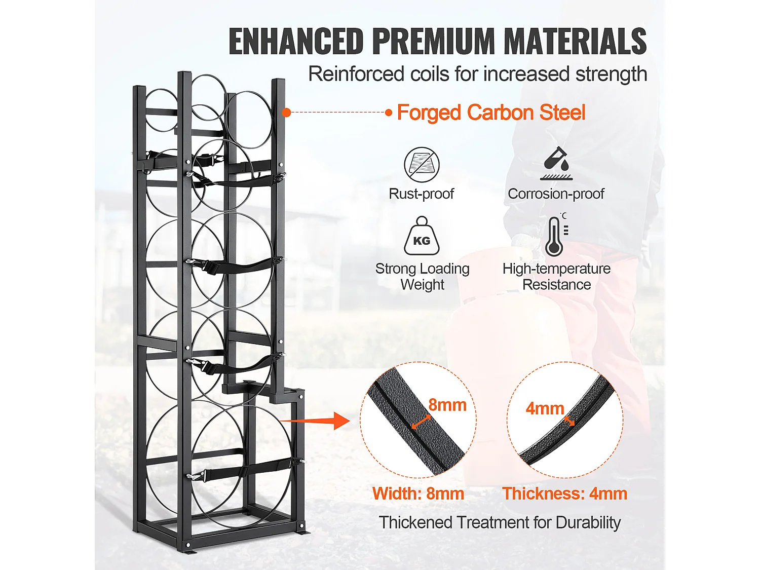 Support de Réservoir de Réfrigérant SucceBuy, Support de 1 x 23 kg + 2 x 13,6 kg + 3 Petits Réservoirs