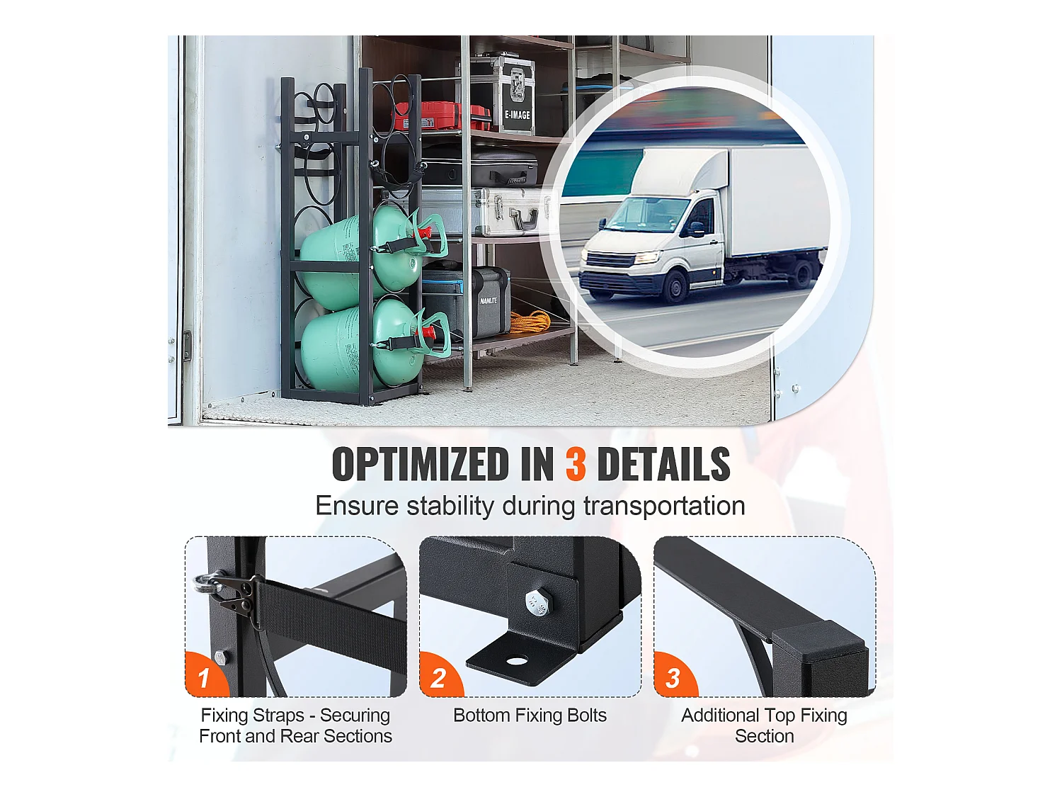 Support de Réservoir de Réfrigérant SucceBuy, Support de 2 x 13,6 kg + 3 Petits Réservoirs, Support de Cylindre