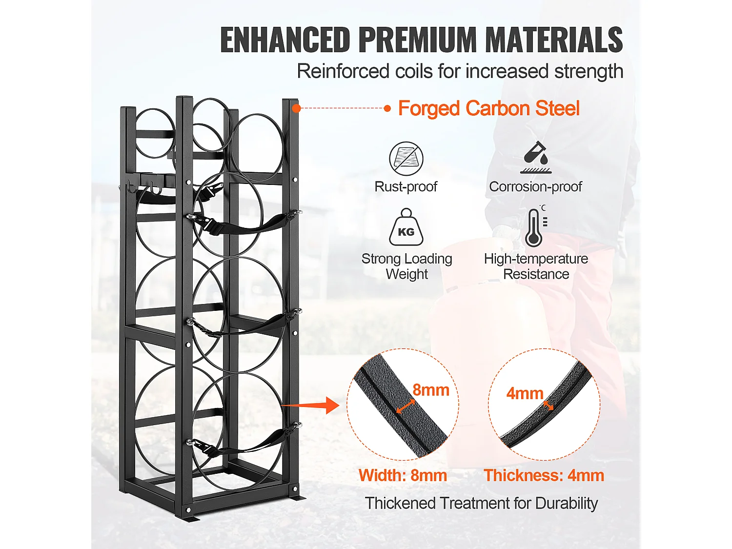 Support de Réservoir de Réfrigérant SucceBuy, Support de 2 x 13,6 kg + 3 Petits Réservoirs, Support de Cylindre