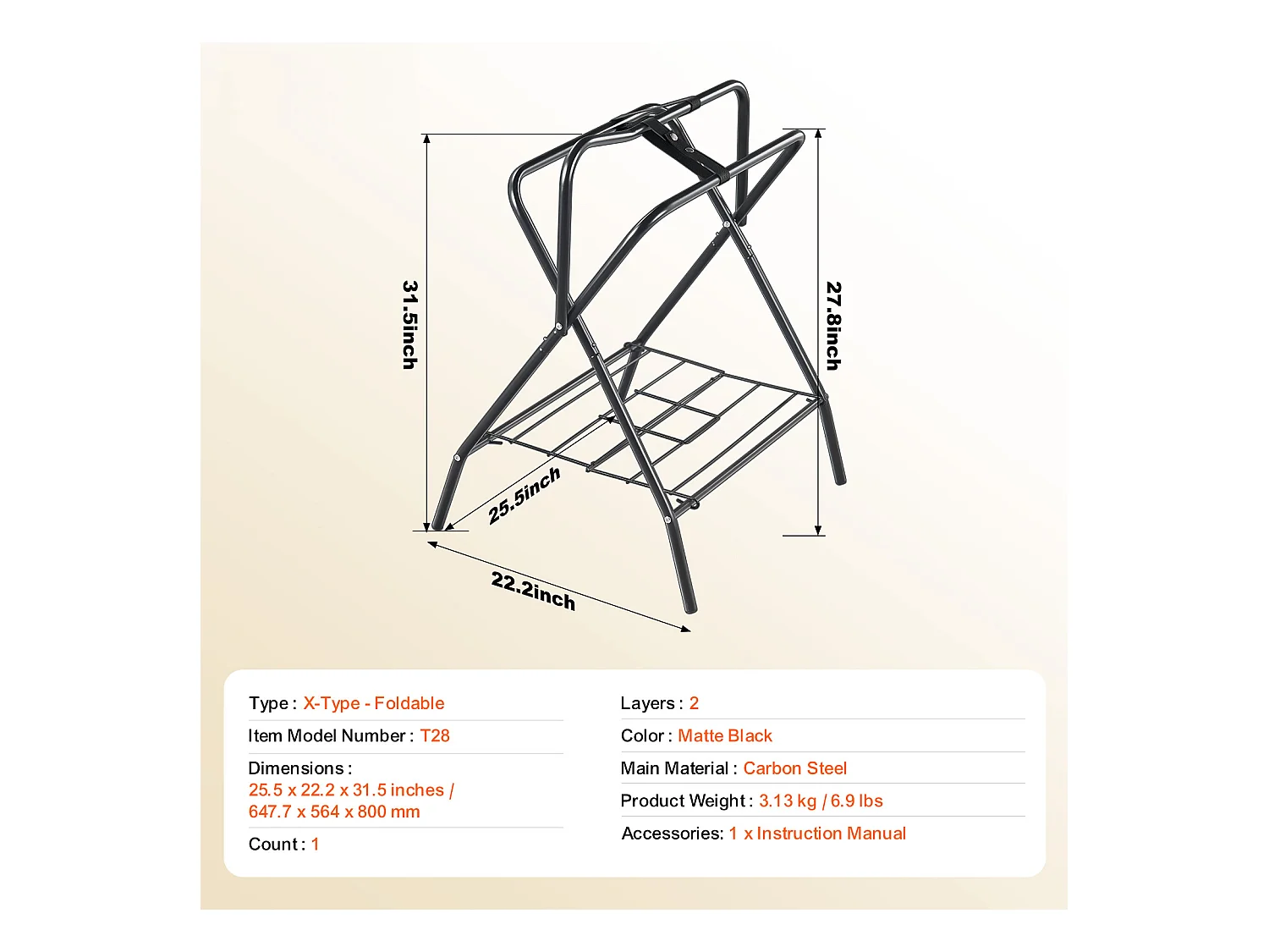 Vrijstaande Zadelhouder SucceBuy, Opvouwbaar, Set van 2, Draagvermogen 60 kg, van Koolstofstaal, voor Garages, Stallen of Kleedkamers