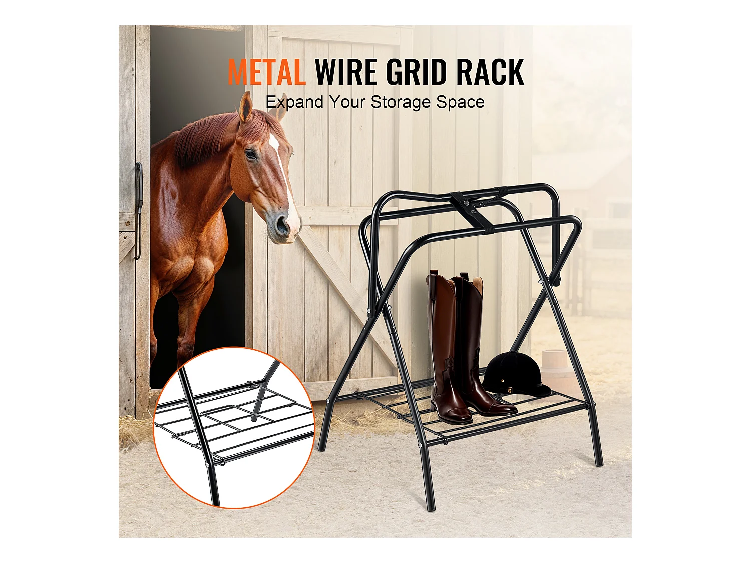 Vrijstaande Zadelhouder SucceBuy, Opvouwbaar, Set van 2, Draagvermogen 60 kg, van Koolstofstaal, voor Garages, Stallen of Kleedkamers