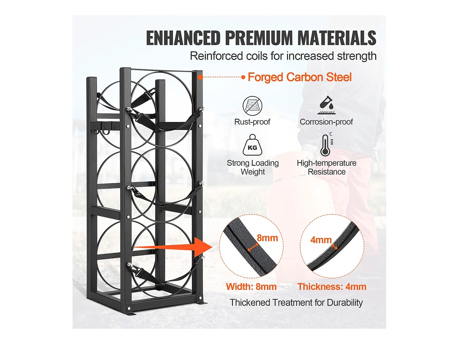 Support de Réservoir de Réfrigérant SucceBuy, Support de 3 x 13,6 kg, Support de Cylindre de Réservoir de Bouteille