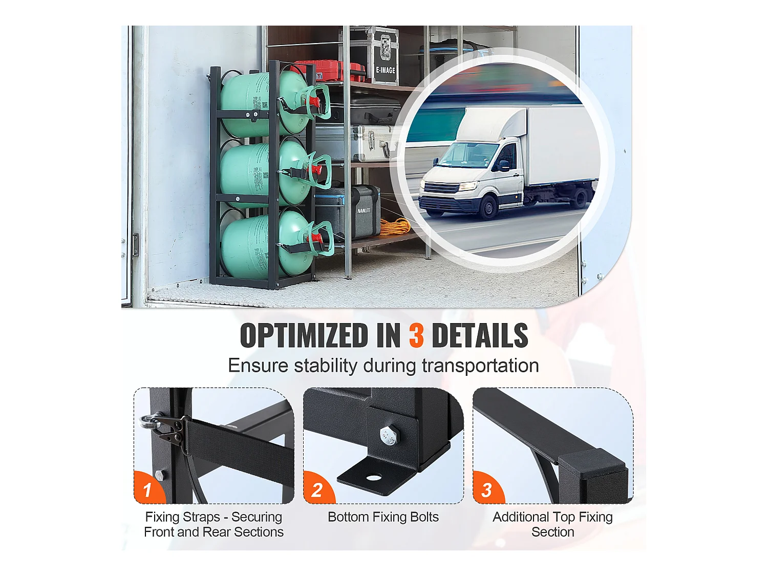 Support de Réservoir de Réfrigérant SucceBuy, Support de 3 x 13,6 kg, Support de Cylindre de Réservoir de Bouteille