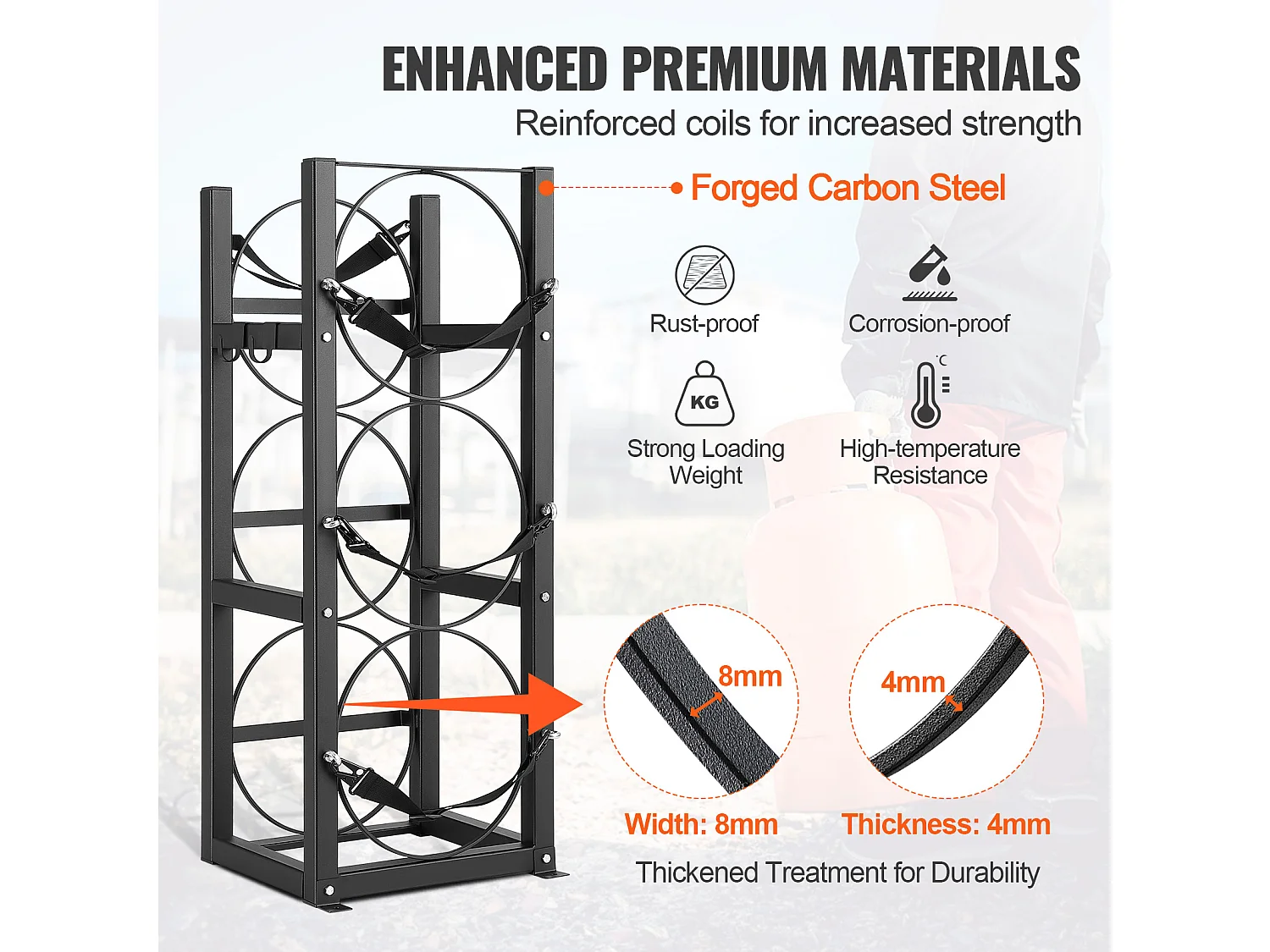 Support de Réservoir de Réfrigérant SucceBuy, Support de 3 x 13,6 kg, Support de Cylindre de Réservoir de Bouteille