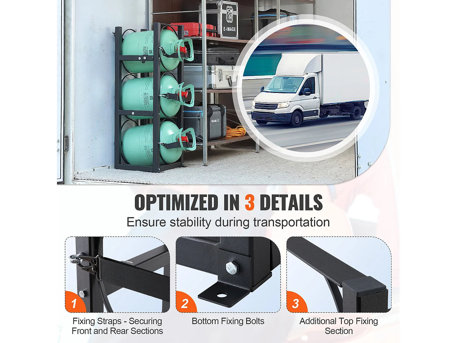 Support de Réservoir de Réfrigérant SucceBuy, Support de 3 x 13,6 kg, Support de Cylindre de Réservoir de Bouteille