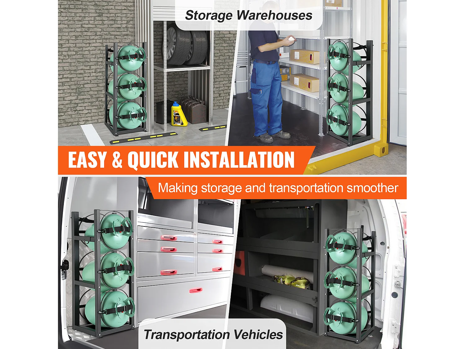 Support de Réservoir de Réfrigérant SucceBuy, Support de 3 x 13,6 kg, Support de Cylindre de Réservoir de Bouteille