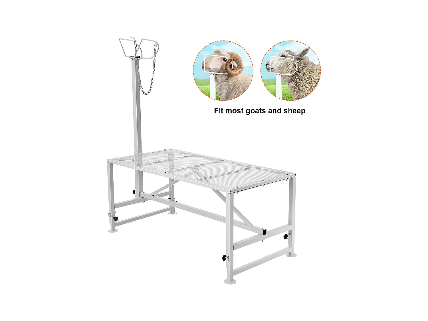 Support l'Élagage des Chèvres SucceBuy, Hauteur 53,3 - 83,8 cm, 119,3 x 58,4 cm, Plateau de Table Blanc