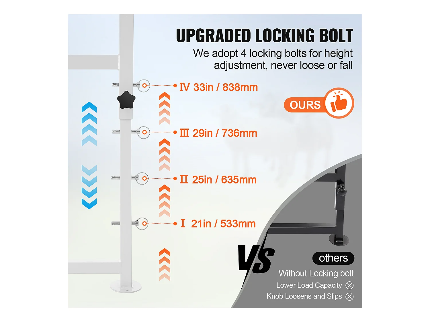 Support l'Élagage des Chèvres SucceBuy, Hauteur 53,3 - 83,8 cm, 119,3 x 58,4 cm, Plateau de Table Blanc