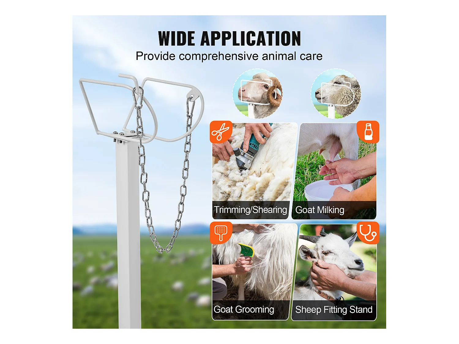 Support l'Élagage des Chèvres SucceBuy, Hauteur 53,3 - 83,8 cm, 119,3 x 58,4 cm, Plateau de Table Blanc