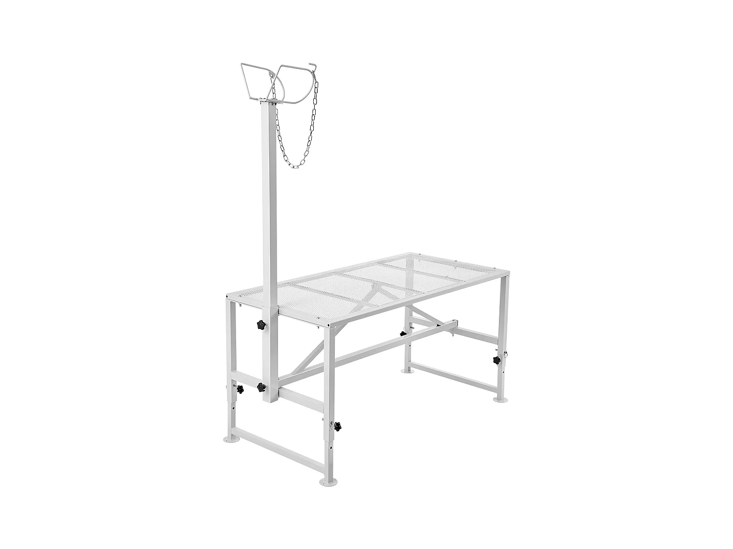 Halterung für das Beschneiden von Ziegen SucceBuy, Höhe 53,3 - 83,8 cm, 119,3 x 58,4 cm, Weiße Tischplatte