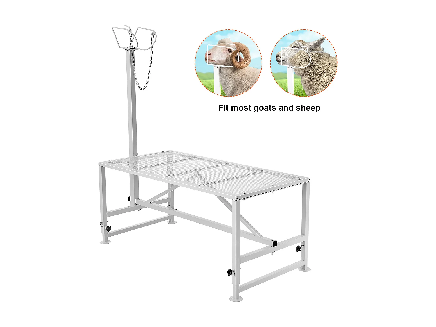 Support l'Élagage des Chèvres SucceBuy, Hauteur 53,3 - 83,8 cm, 119,3 x 58,4 cm, Plateau de Table Blanc