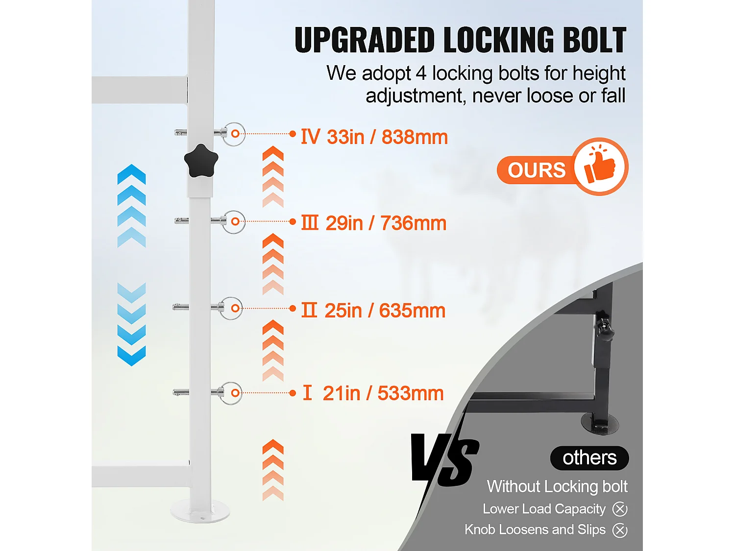 Support l'Élagage des Chèvres SucceBuy, Hauteur 53,3 - 83,8 cm, 119,3 x 58,4 cm, Plateau de Table Blanc