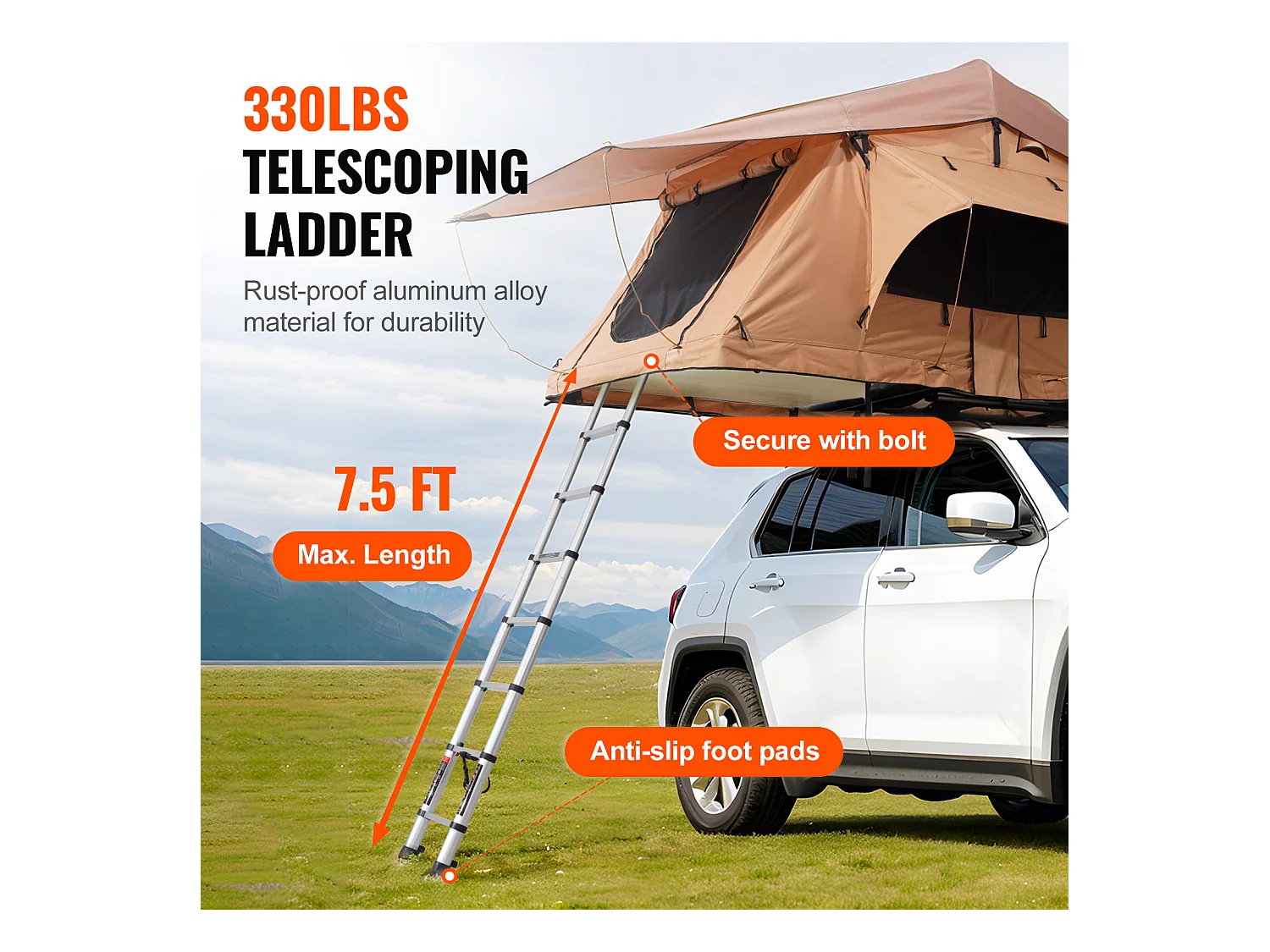 Tente de Toit SucceBuy, en Conception à Coque Dure, Pouvant Accueillir 2 à 3 Personnes, Étanche, Adaptée aux Jeep, SUV et Camions