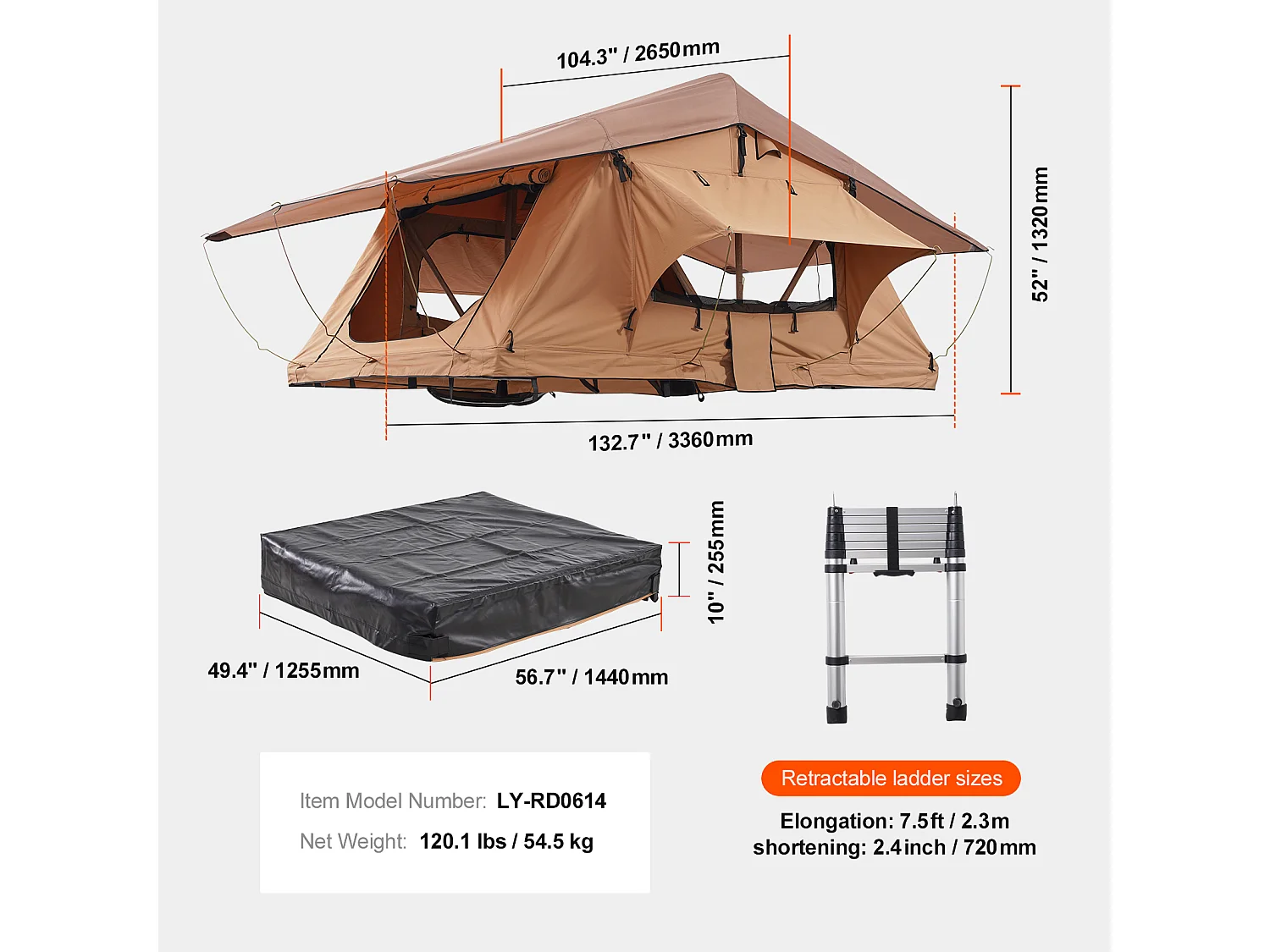 Tente de Toit SucceBuy, en Conception à Coque Dure, Pouvant Accueillir 2 à 3 Personnes, Étanche, Adaptée aux Jeep, SUV et Camions