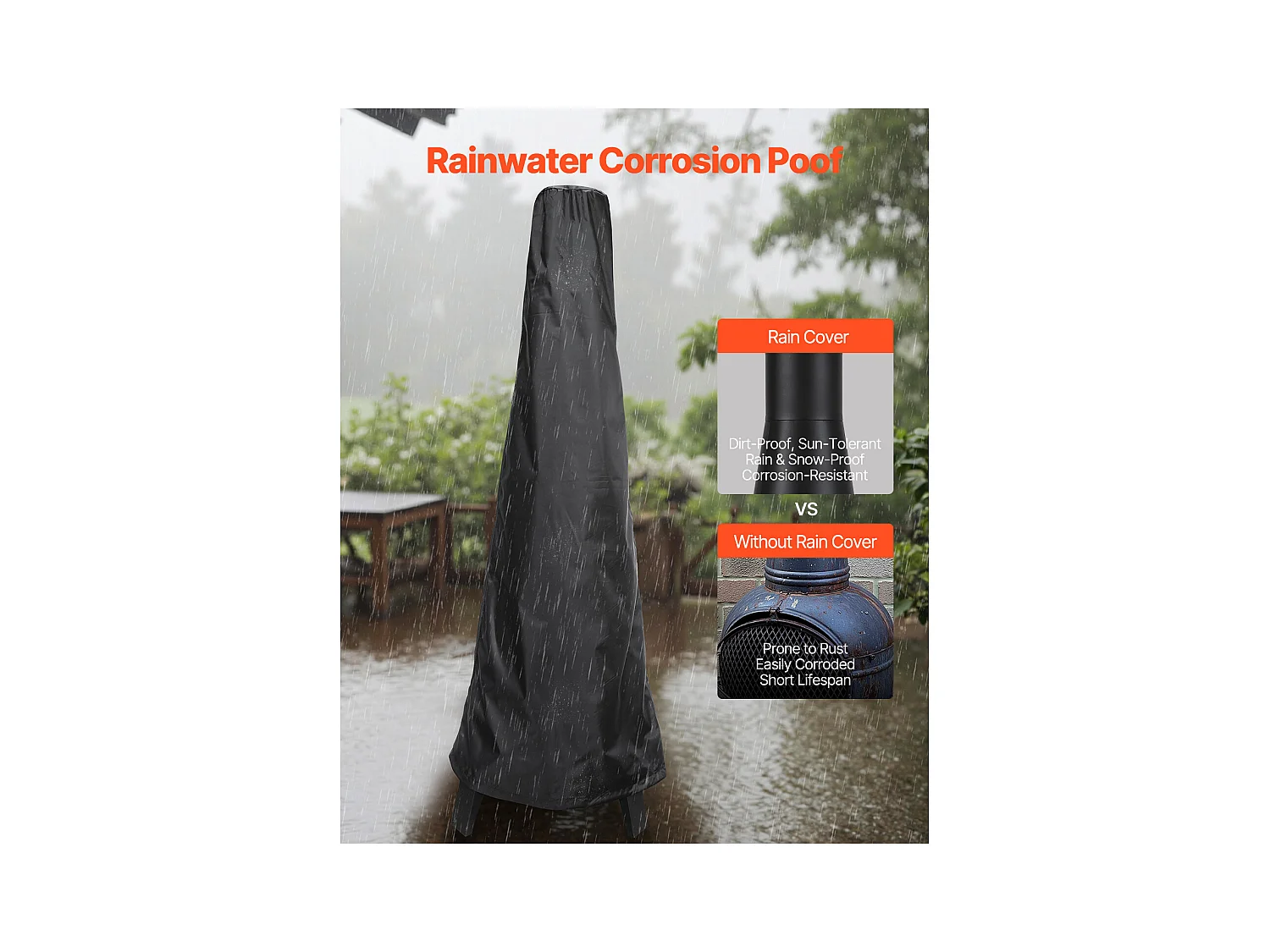 Camino Esterno SucceBuy, in Ferro di 51 cm, con Griglia e Coperchio di Camino, per Raduni in Giardino, Campeggio e Feste all'Aperto