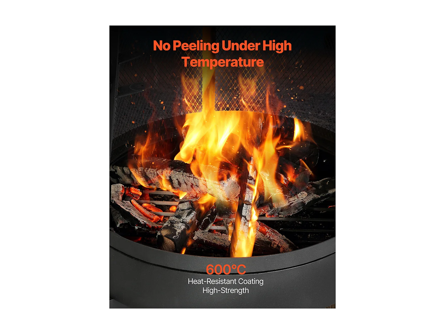 Cheminée d'Extérieur SucceBuy, en Fer de 51 cm, avec Grille et Couvercle de Cheminée, pour Rassemblements dans le Jardin, Camping et Fêtes en Plein Air