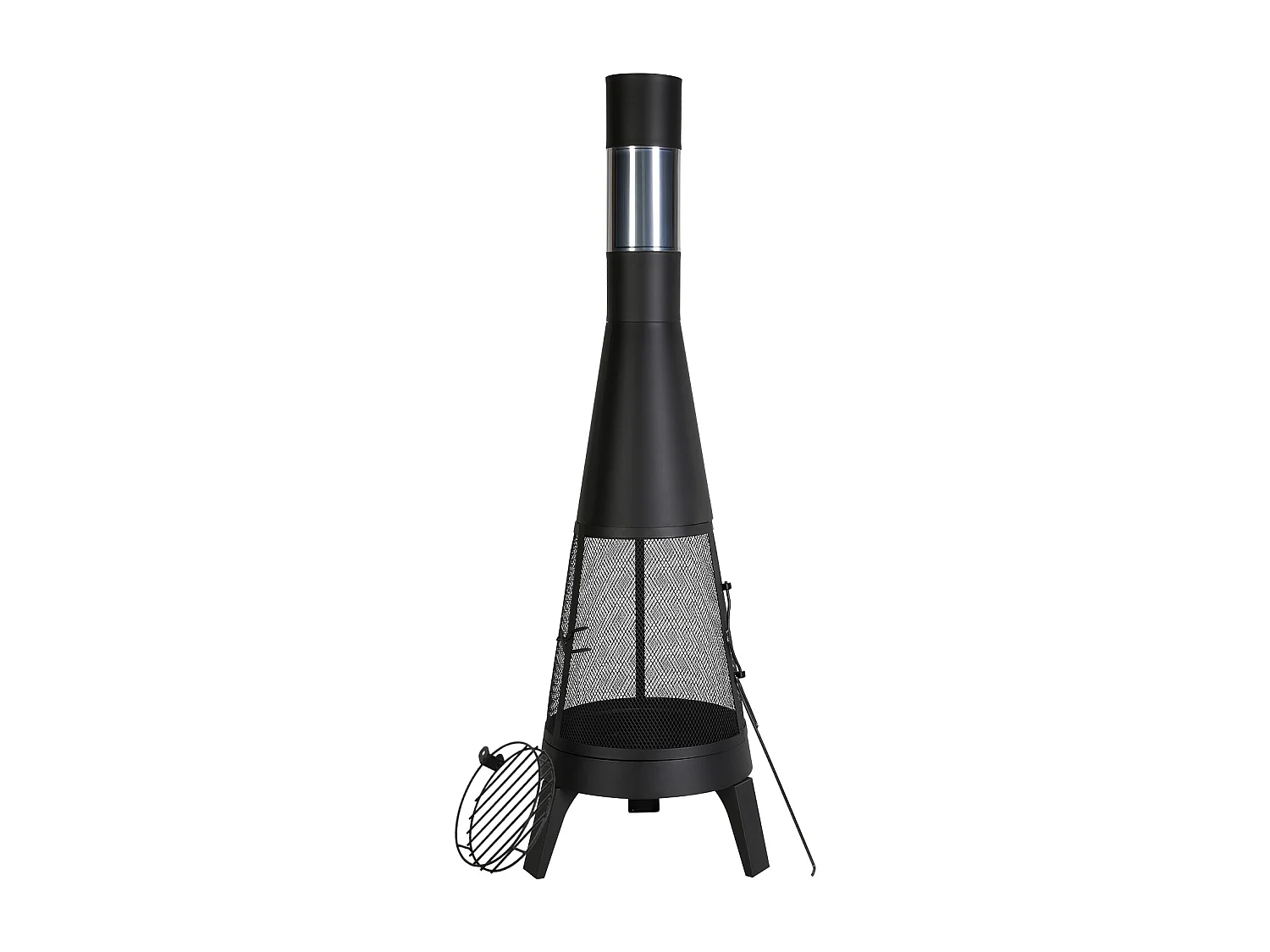 Cheminée d'Extérieur SucceBuy, en Fer de 51 cm, avec Grille et Couvercle de Cheminée, pour Rassemblements dans le Jardin, Camping et Fêtes en Plein Air