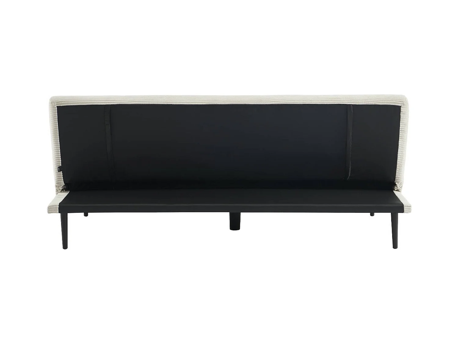 Divano panchina letto 3 posti velluto a coste piedistallo metallo,