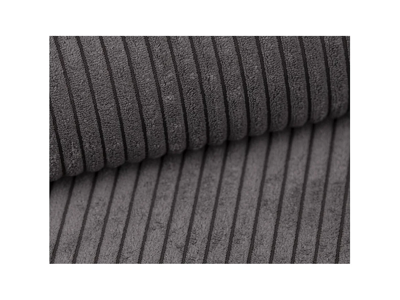 Canapé ALYA d'angle compacte réversible et convertible 4 places en velours côtelé - Gris