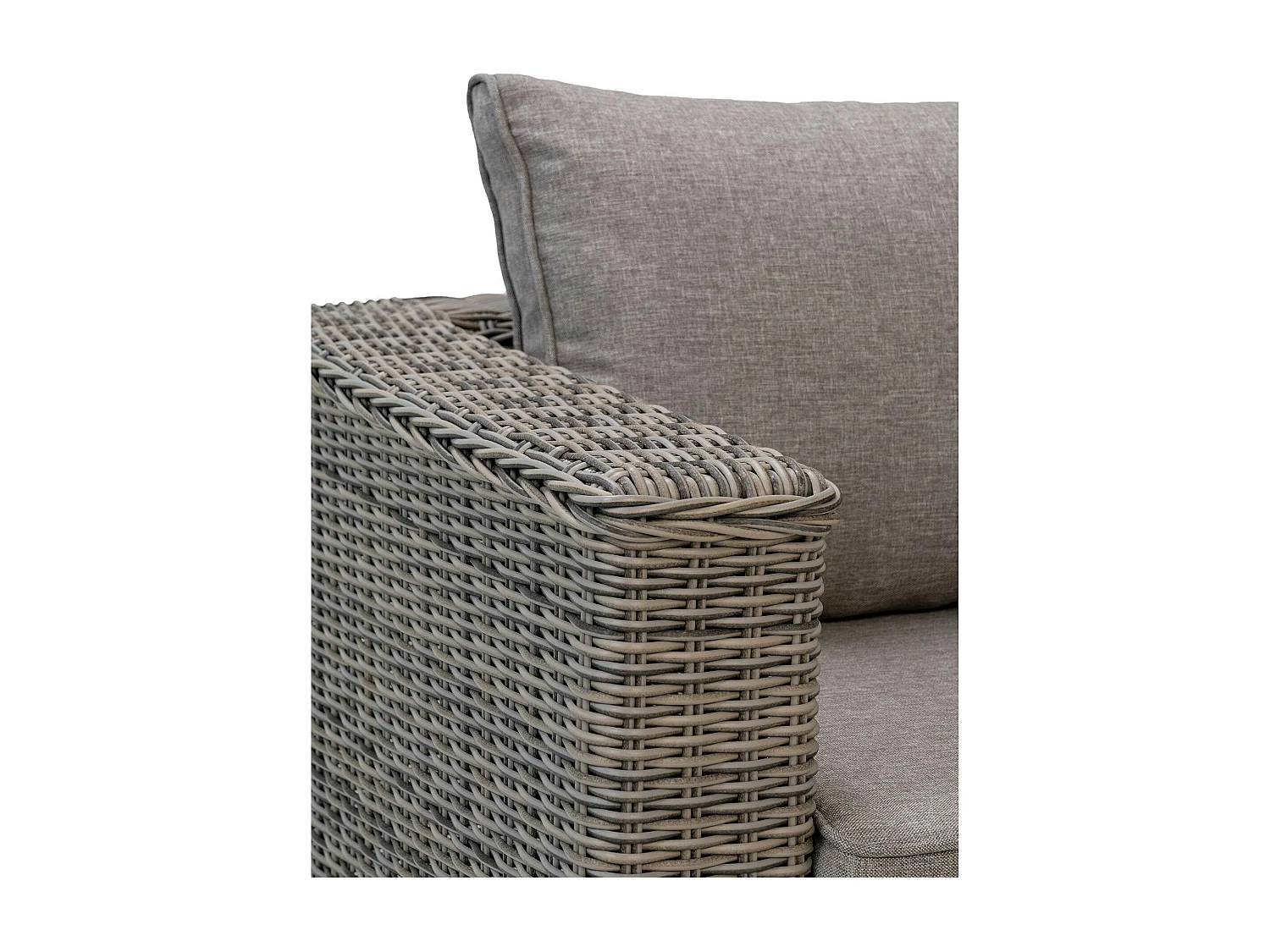 Salon de jardin en rotin synthétique gris (8 éléments) MENDOZA