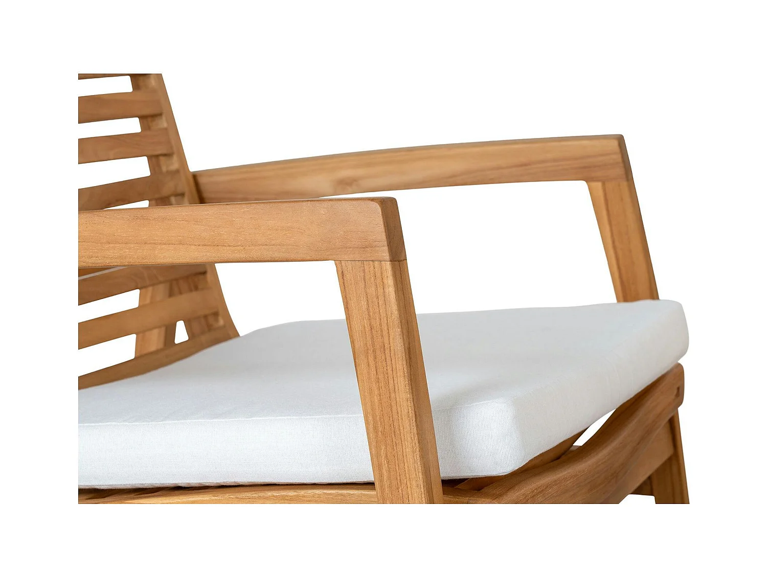 Salon de jardin en teck (1 canapé, 2 fauteuils, 1 table basse) MENDOZA